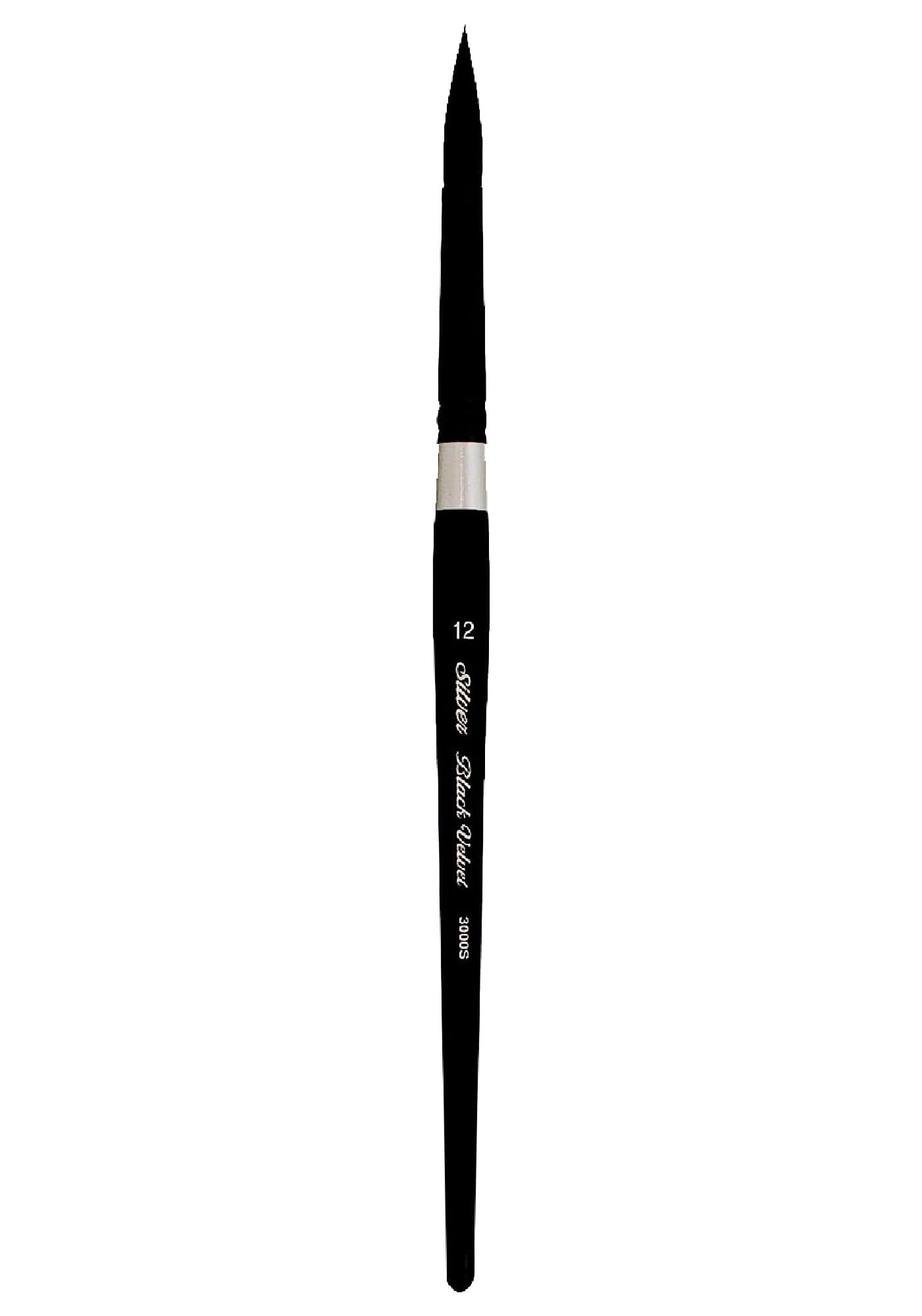 Pinceau rond Silver Brush 3000S12 Black Velvet pour aquarelle - Manche court - Taille 12